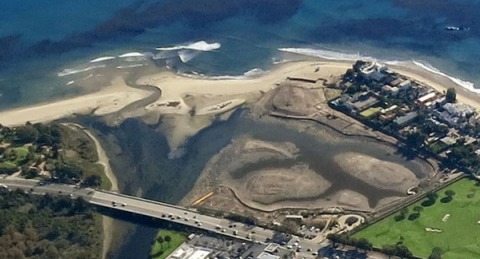 Malibu Lagoon aerial view on 12/19/13 (LightHawk, courtesy of SMBRC)