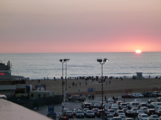 Santa Monica's Winter Solstice Sunset over the ocean (Bob Gurfield 12/21/13)