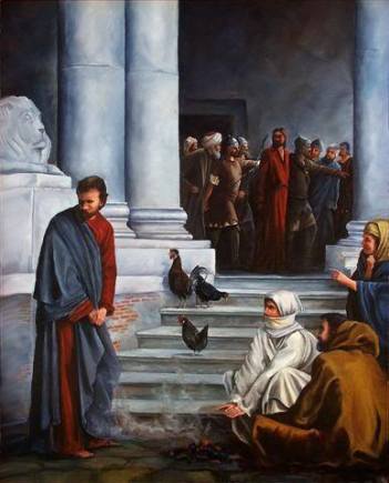 Peter, the rooster and Jesus; Copy of Carl Heinrich (ddddd)